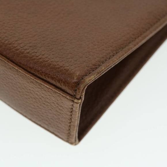 Burberrys Clutch Bag Leather Brown Auth 51663 - Picture 15 of 16